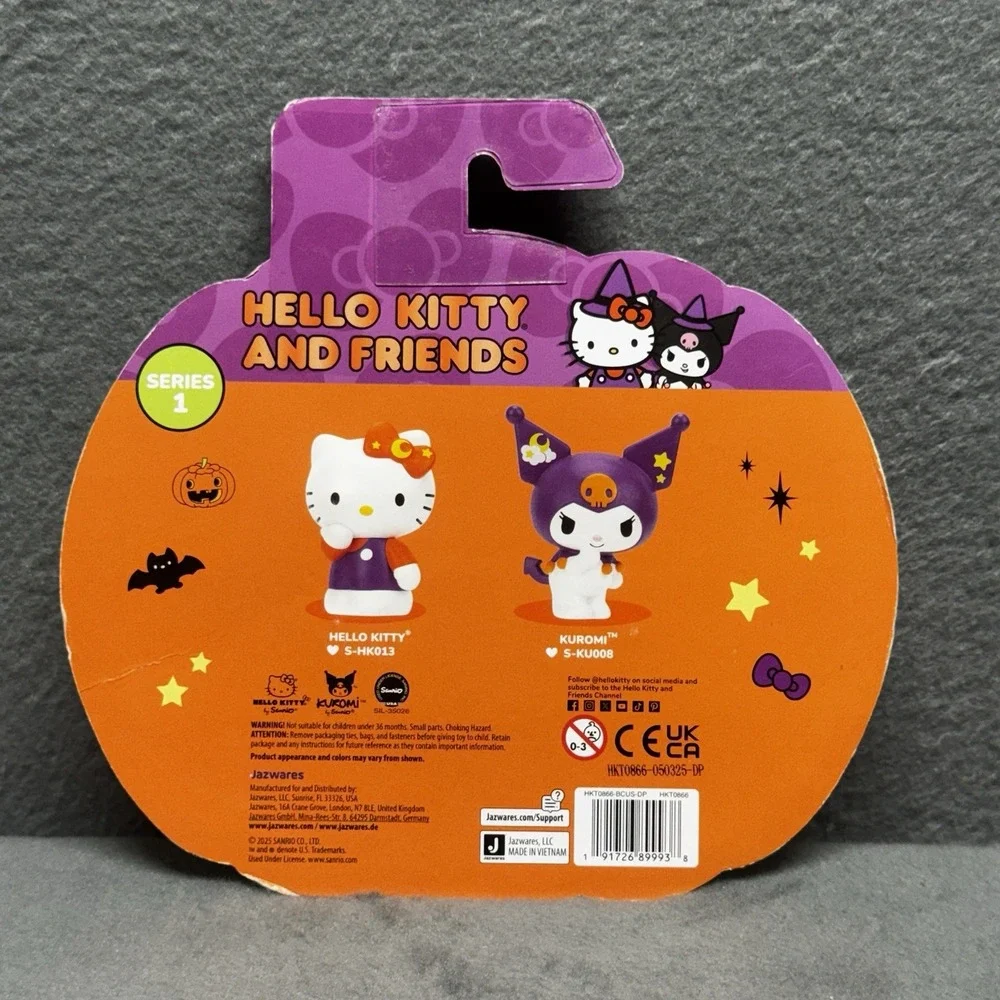 NEW, HELLO KITTY & KUROMI 2 PACK HALLOWEEN FIGURES, SERIES 1